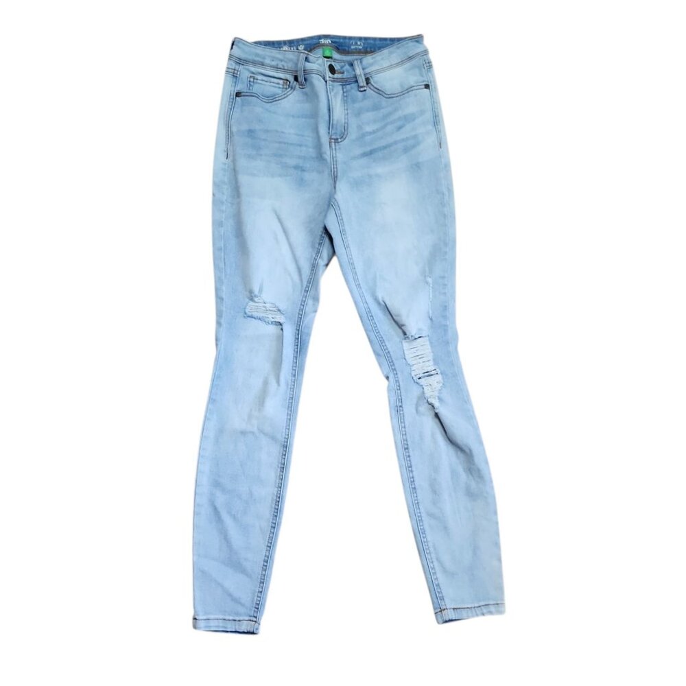 DIP Jeans Womens Size 4‎ Blue Denim High Rise Skinny Repreve Classic Distressed
